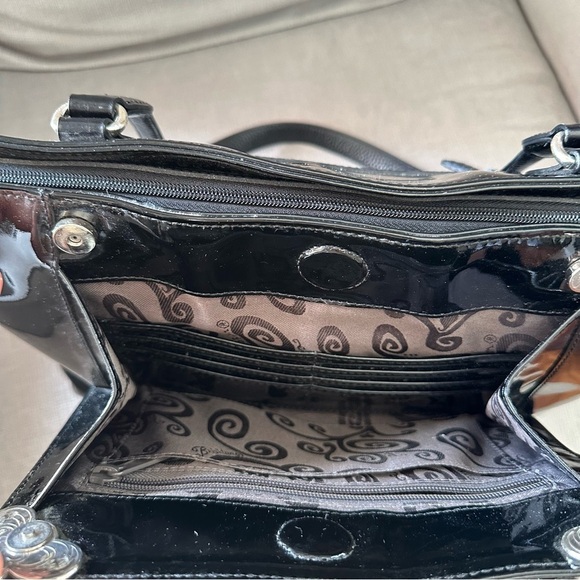 Brighton Ferguson purse with coin Elegant Black Patent Leather Tote Bag - Picture 10 of 15